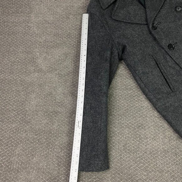 Old Navy Pea Coat Men's Medium Gray Wool Blend Military Coat Jacket Peacoat - Picture 11 of 14